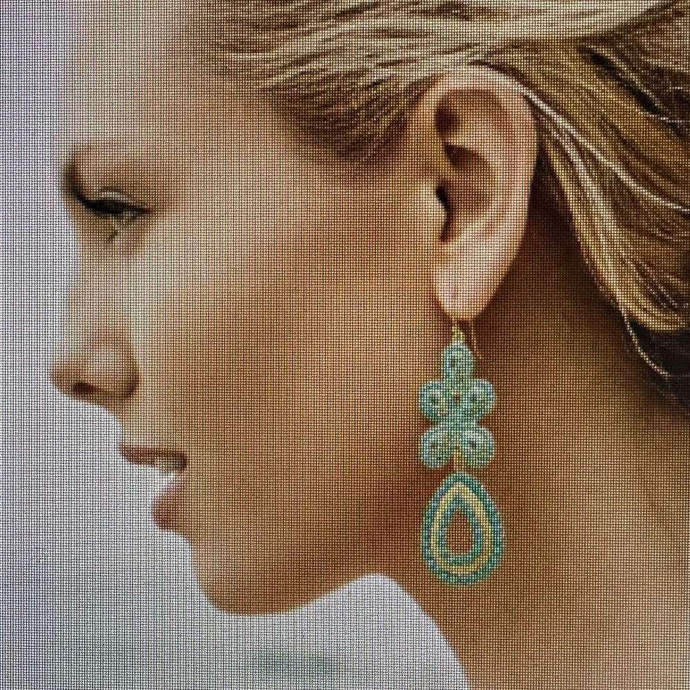 Stella & Dot Gold and Blue Bohemian Earrings